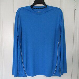 Prince Mens L/S Electric Blue Poly Crewneck Active Tee Shirt NWOT - Size Large